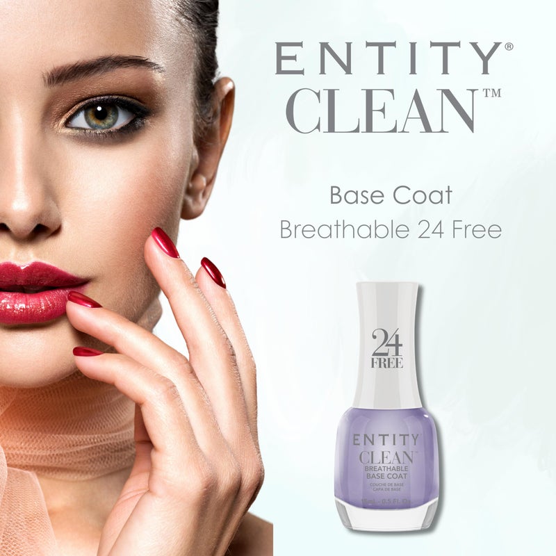Entity Clean Base Coat Breathable Nail Lacquer, 0.5 oz, Vegan and Cruelty Free Nail Polish with Added Biotin, Halal Nail Polish, Organic Nail Polish Base Coat - Image 2